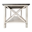 Pemberly Row Solid Wood Farmhouse Coffee Table in Acacia Gray and Rustic White