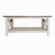 Pemberly Row Solid Wood Farmhouse Coffee Table in Acacia Gray and Rustic White