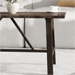 Pemberly Row Solid Wood Farmhouse Trestle Style Coffee Table in Dark Gray