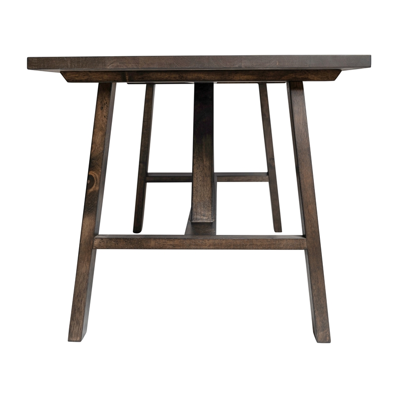 Pemberly Row Solid Wood Farmhouse Trestle Style Coffee Table in Dark Gray
