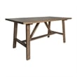 Pemberly Row Solid Wood Farmhouse Trestle Style Coffee Table in Rustic Brown