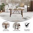 Pemberly Row Solid Wood Farmhouse Trestle Style Coffee Table in Rustic Brown