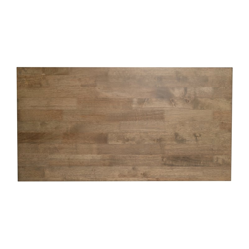 Pemberly Row Solid Wood Farmhouse Trestle Style Coffee Table in Rustic Brown
