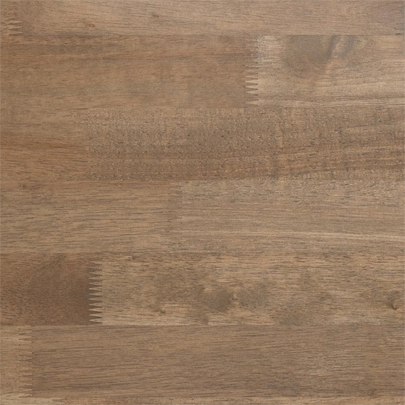 Pemberly Row Solid Wood Farmhouse Trestle Style Coffee Table in Rustic Brown