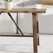 Pemberly Row Solid Wood Farmhouse Trestle Style Coffee Table in Rustic Brown