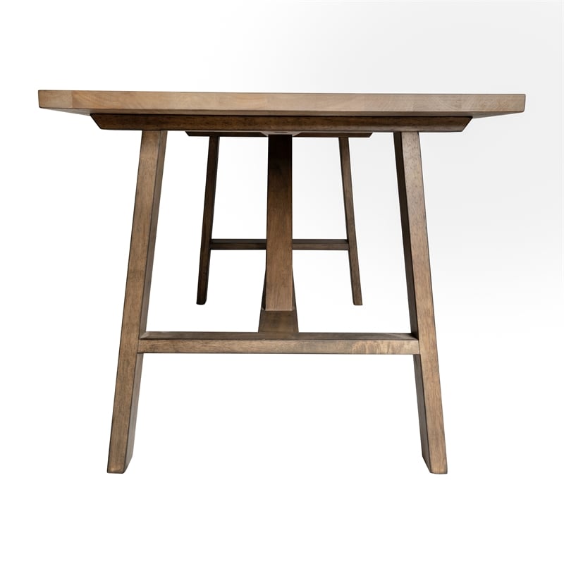 Pemberly Row Solid Wood Farmhouse Trestle Style Coffee Table in Rustic Brown