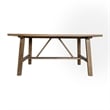 Pemberly Row Solid Wood Farmhouse Trestle Style Coffee Table in Rustic Brown