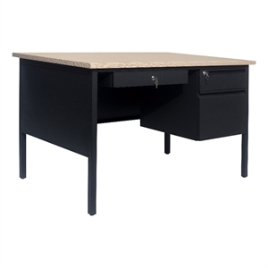 Pemberly Row 30x48 Right Side Single Pedestal Desk with 3 Locking Drawers
