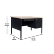 Pemberly Row 30x48 Right Side Single Pedestal Desk with 3 Locking Drawers