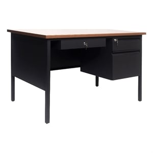 Pemberly Row 30x48 Right Side Single Pedestal Desk with 3 Locking Drawers