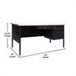 Pemberly Row 30x60 Right Side Single Pedestal Desk with 3 Locking Drawers