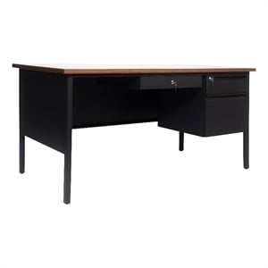 Pemberly Row 30x60 Right Side Single Pedestal Desk with 3 Locking Drawers