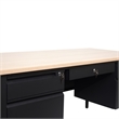 Pemberly Row 50x60 Double Pedestal Desk with 5 Locking Drawers in White Oak