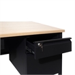 Pemberly Row 50x60 Double Pedestal Desk with 5 Locking Drawers in White Oak