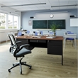 Pemberly Row 50x60 Double Pedestal Desk with 5 Locking Drawers in Walnut