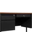 Pemberly Row 50x60 Double Pedestal Desk with 5 Locking Drawers in Walnut