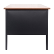 Pemberly Row 50x60 Double Pedestal Desk with 5 Locking Drawers in Walnut