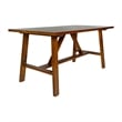Pemberly Row Solid Wood Farmhouse Trestle Style Coffee Table in Walnut