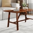 Pemberly Row Solid Wood Farmhouse Trestle Style Coffee Table in Walnut
