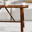 Pemberly Row Solid Wood Farmhouse Trestle Style Coffee Table in Walnut
