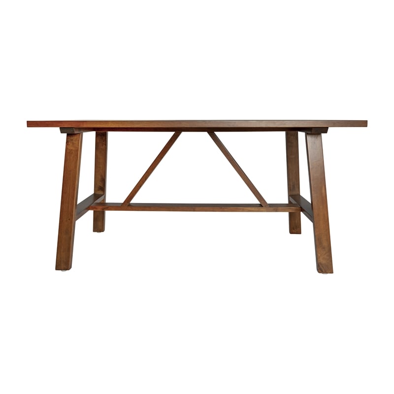 Pemberly Row Solid Wood Farmhouse Trestle Style Coffee Table in Walnut