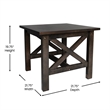 Pemberly Row Solid Wood Farmhouse X-Frame End Table in Dark Gray