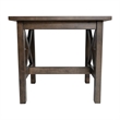 Pemberly Row Solid Wood Farmhouse X-Frame End Table in Dark Gray