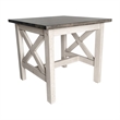 Pemberly Row Solid Wood Farmhouse End Table in Acacia Gray and Rustic White