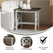 Pemberly Row Solid Wood Farmhouse End Table in Acacia Gray and Rustic White