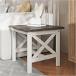 Pemberly Row Solid Wood Farmhouse End Table in Acacia Gray and Rustic White