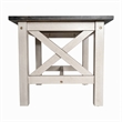 Pemberly Row Solid Wood Farmhouse End Table in Acacia Gray and Rustic White