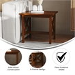 Pemberly Row Solid Wood Farmhouse X-Frame End Table in Walnut
