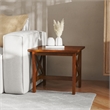 Pemberly Row Solid Wood Farmhouse X-Frame End Table in Walnut