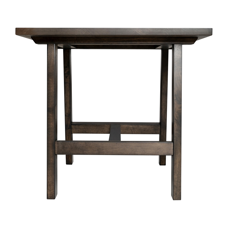 Pemberly Row Solid Wood Farmhouse Trestle Style End Table in Dark Gray