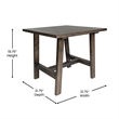 Pemberly Row Solid Wood Farmhouse Trestle Style End Table in Dark Gray