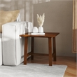 Pemberly Row Solid Wood Farmhouse Trestle Style End Table in Walnut