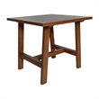 Pemberly Row Solid Wood Farmhouse Trestle Style End Table in Walnut