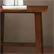 Pemberly Row Solid Wood Farmhouse Trestle Style End Table in Walnut