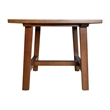 Pemberly Row Solid Wood Farmhouse Trestle Style End Table in Walnut
