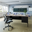 Pemberly Row 50x70 Double Pedestal Desk with 5 Locking Drawers in White Oak