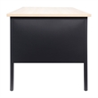 Pemberly Row 50x70 Double Pedestal Desk with 5 Locking Drawers in White Oak