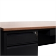 Pemberly Row 50x70 Double Pedestal Desk with 5 Locking Drawers in Walnut