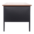 Pemberly Row 50x70 Double Pedestal Desk with 5 Locking Drawers in Walnut