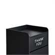 Pemberly Row Wood Tray Top Push Door Trash Receptacle in Black