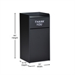 Pemberly Row Wood Tray Top Push Door Trash Receptacle in Black
