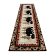 Pemberly Row Wandering Bear and Cub Rustic 3' x 10' Area Rug in Brown