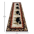 Pemberly Row Wandering Bear and Cub Rustic 3' x 10' Area Rug in Brown