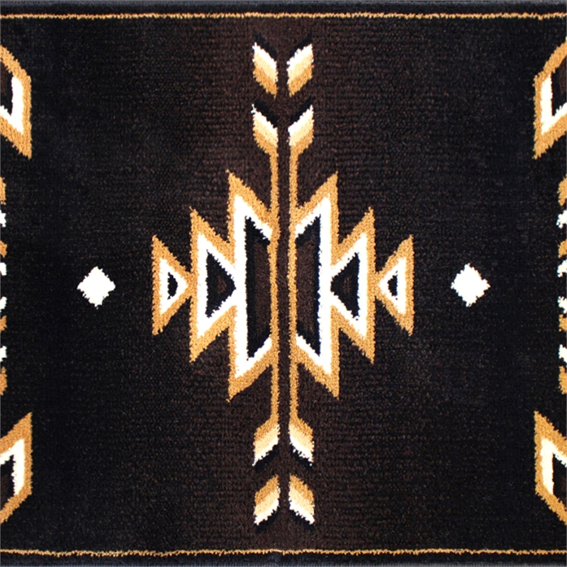 Pemberly Row Southwestern 2' x 3' Area Rug in Shades of Brown Beige and Black
