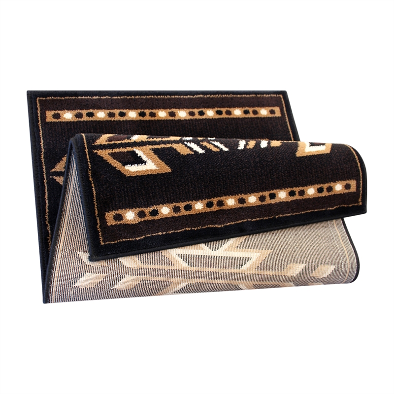 Pemberly Row Southwestern 2' x 3' Area Rug in Shades of Brown Beige and Black