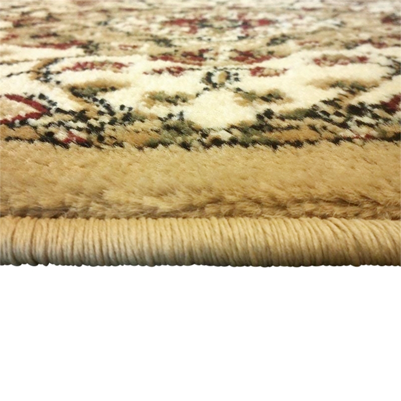 Pemberly Row 2' x 3' Medallion Motif Olefin Area Rug in Ivory
